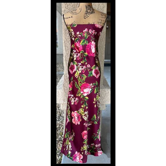 Petal and Pup Bryden Burgundy Floral Print Maxi Slip Dress Size XL - Picture 5 of 12